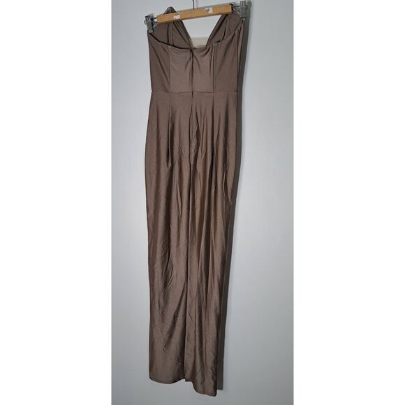 Michael Costello womens small dressbodycon sexy tan light brown long cocktail - Picture 7 of 8